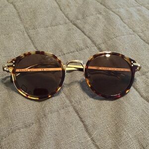 Celine Tortoiseshell and Gold Round Sunglasses